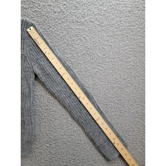 rag & bone Madix Wool-Alpaca Polo Sweater Women's S Charcoal Heather Pullover - Picture 6 of 14